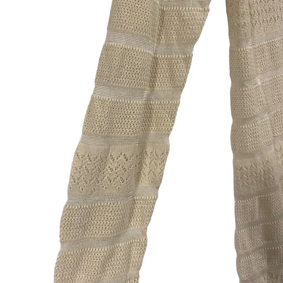 Tommy Bahama Pointelle Striped Lightweight Cream Sweater Size S - Picture 2 of 7